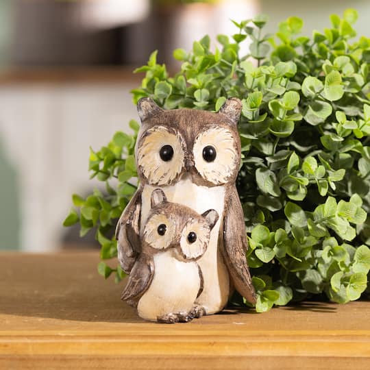 5" Woodland Owl with Baby Figurines, 4ct.
